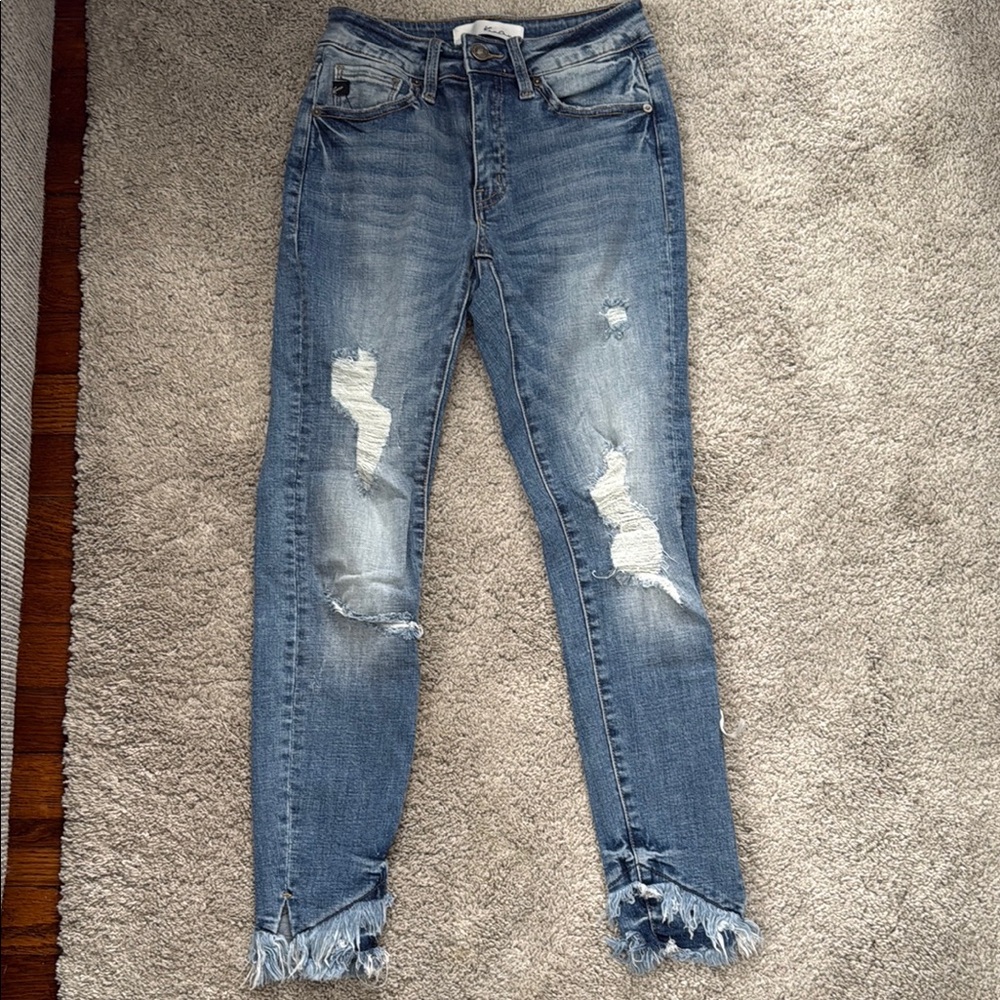 Distressed Blue Jeans